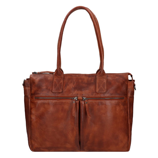 Bear Design Callisto Pelle Binni Laptop shoulder bag cognac