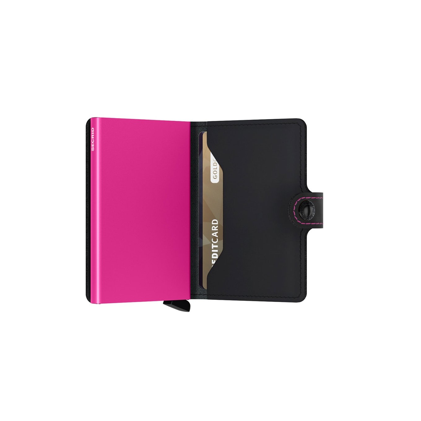 Secrid Miniwallet Wallet Mattschwarz &amp; Fuchsia Damenbrieftasche