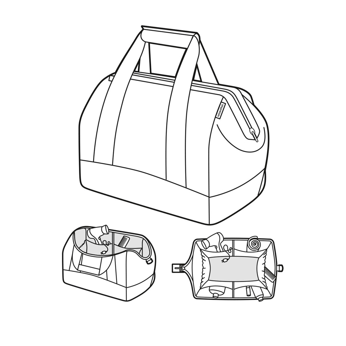 Reisenthel Travelling Allrounder M dunkelblaue Wochenendtasche mit Fischgrätenmuster