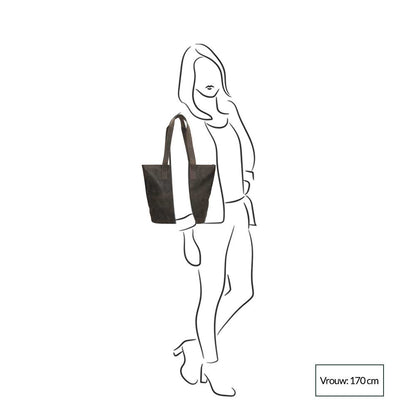 Bear Design Dark Nature Shopper braune Damentasche