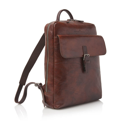 Castelijn &amp; Beerens Rien Laptop-Rucksack 15,6'' + Tablet-RFID-Rucksack in Cognac