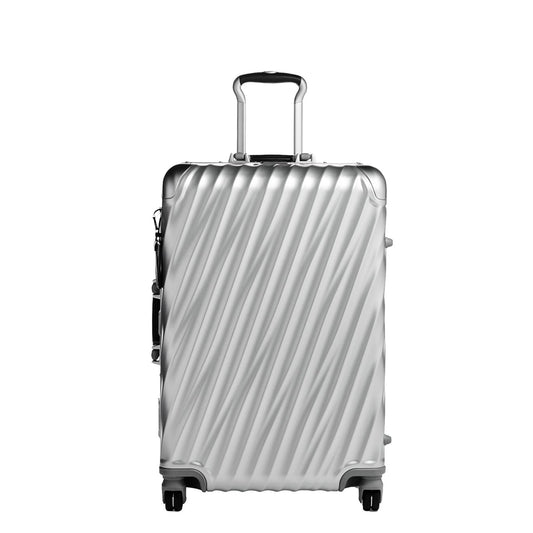 Tumi 19-Grad-Aluminium-Kurzreisekoffer, silberfarbener Hartschalenkoffer