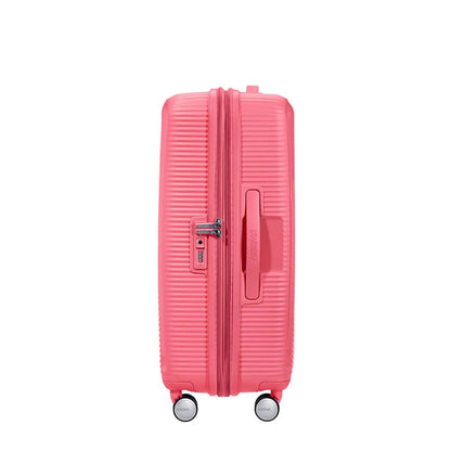 American Tourister Soundbox Spinner 67 Erweiterbarer, sonnengeküsster Koralle-Hartschalenkoffer