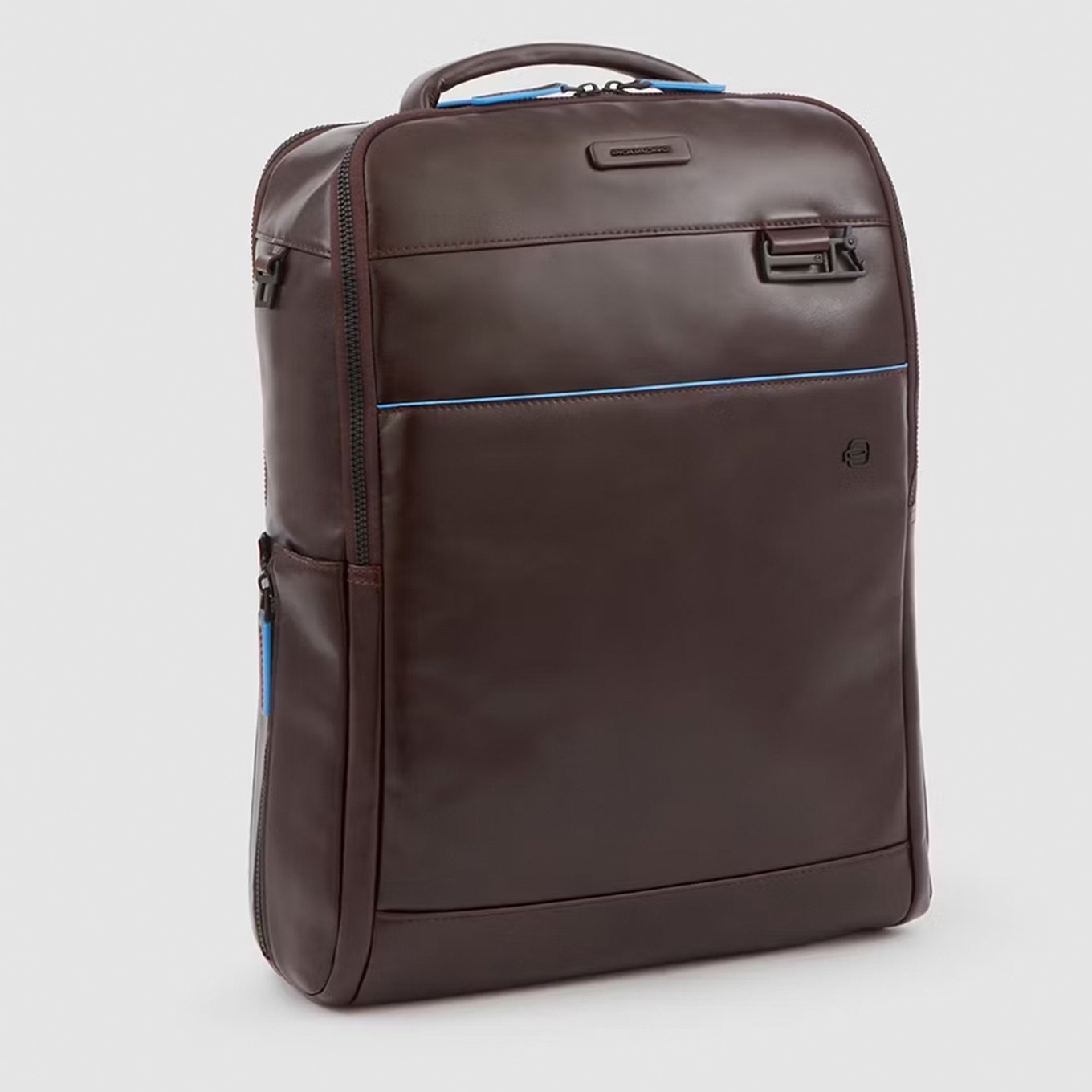 Piquadro Blue Square Computer Backpack Plain With iPad Pro brown