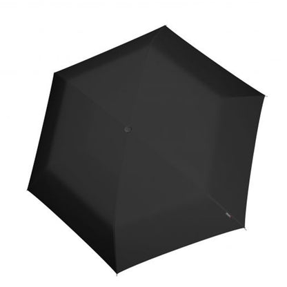 Knirps U.200 Ultra Light Duomatic Regenschirm UV-Schutz schwarz mit rosafarbener Beschichtung
