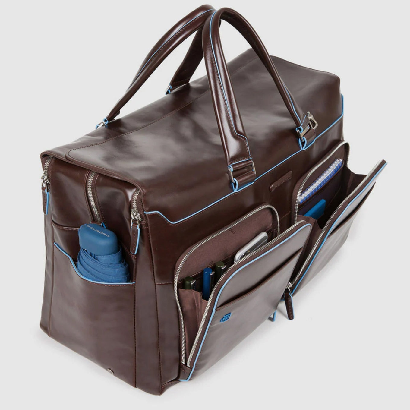 Piquadro Blue Square Duffel Bag brown