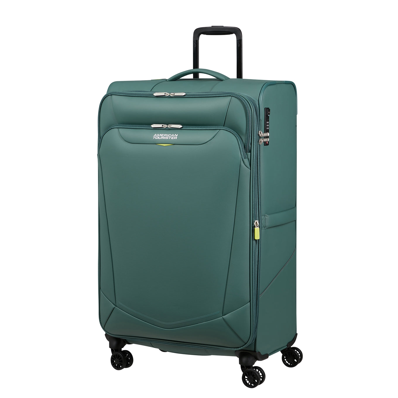 American Tourister Summerride Spinner L Exp TSA dunkler Wald Weicher Koffer