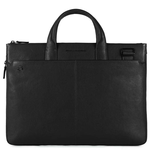 Piquadro Black Square Small Expandable Computer Bag 15.6" black