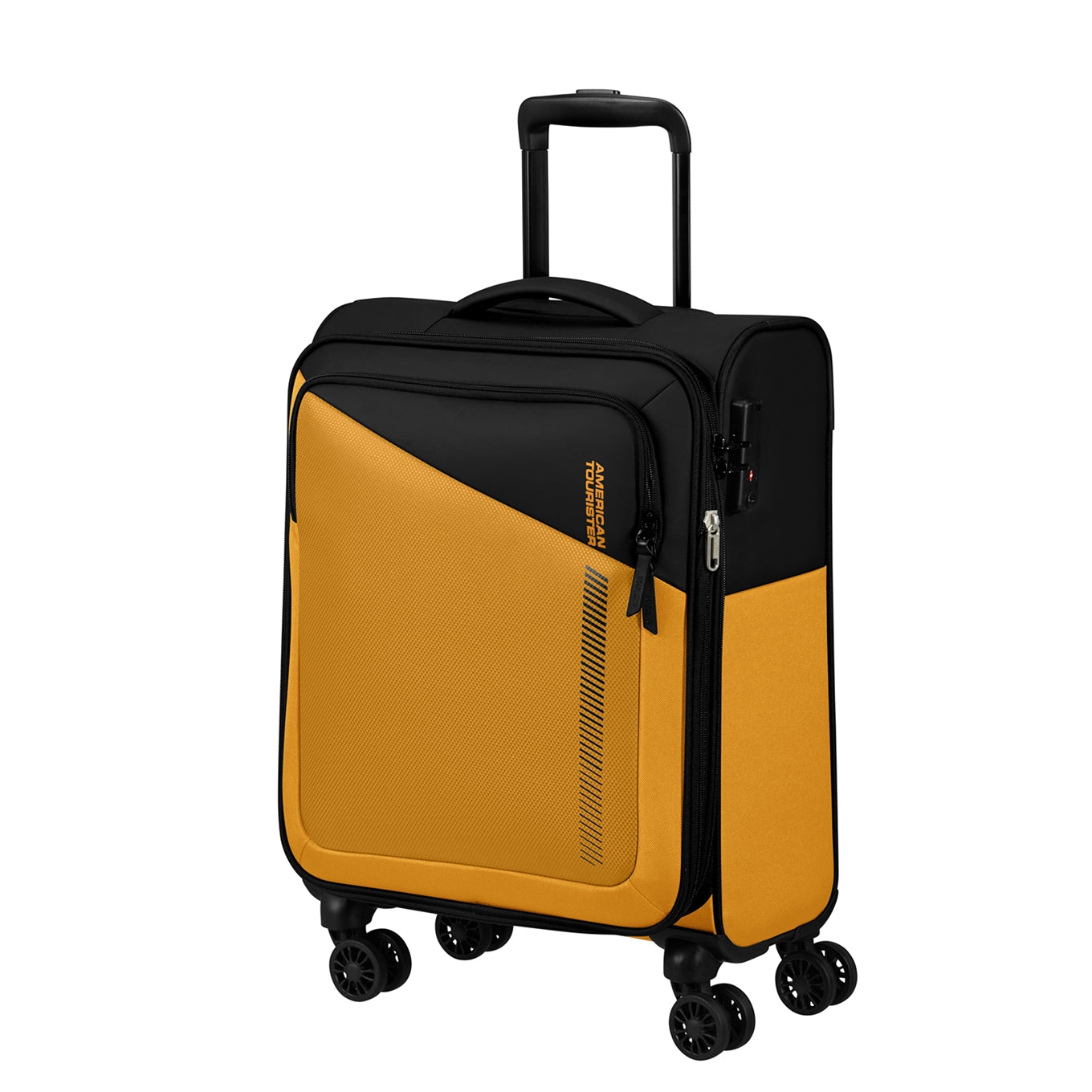 American Tourister Daring Dash Spinner S EXP black/yellow Soft suitcase