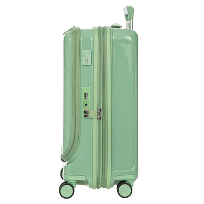 Bric's Positano Cabin Trolley 55 mit Tasche, salbeigrüner Hartschalenkoffer