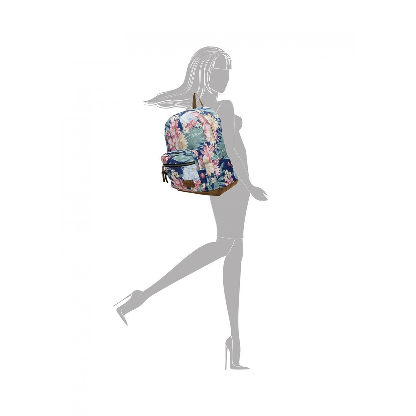 Enrico Benetti Santiago Laptop Rugzak 15" donkerblauw bloemen