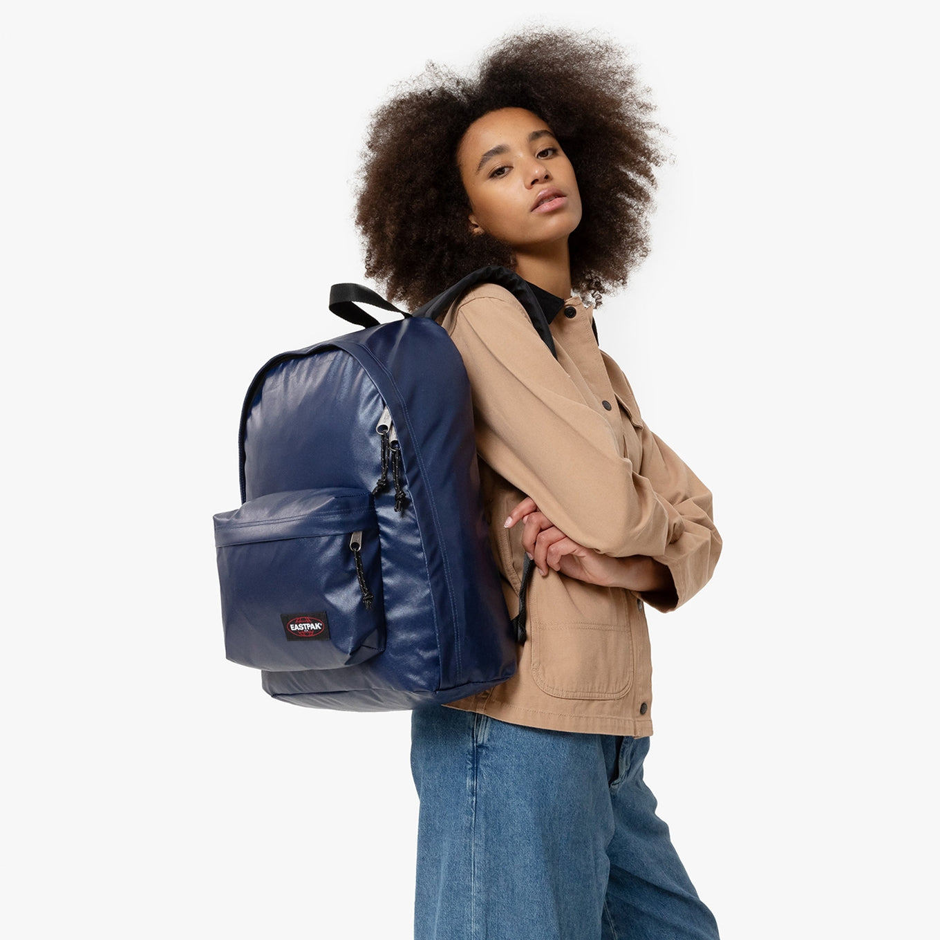 Eastpak Out Of Office glänzender marineblauer Rucksack