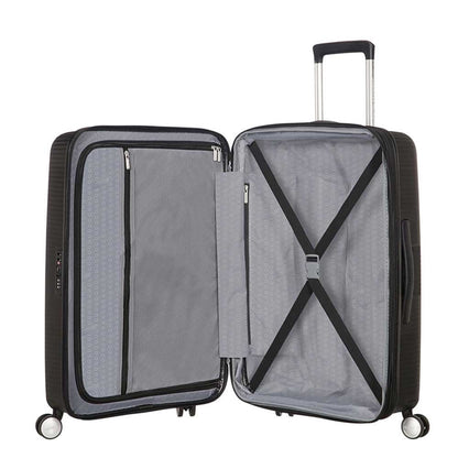 American Tourister Soundbox Spinner 77 Erweiterbarer Bass schwarz Hartschalenkoffer