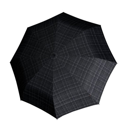 Knirps T-200 Medium Duomatic Regenschirm kariert schwarz