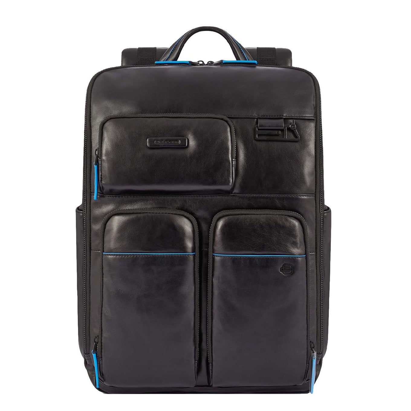 Piquadro Blue Square Computer Backpack With iPad Pro black backpack