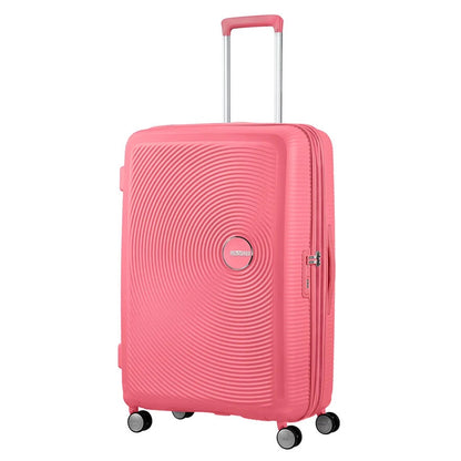 American Tourister Soundbox Spinner 77 Erweiterbarer, sonnengeküsster Koralle-Hartschalenkoffer