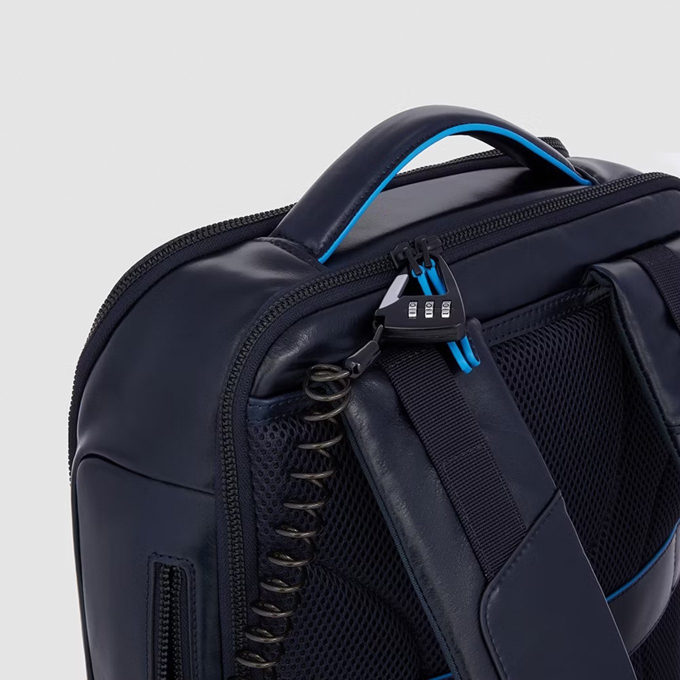 Piquadro Blue Square Computer Backpack Plain With iPad Pro blue