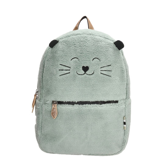 Zebra Trends Girls Rugzak Teddy Cat mint
