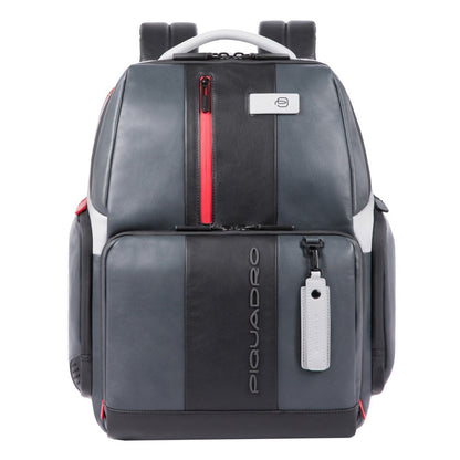 Piquadro Urban Fast-Check PC-Rucksack mit iPad-Fach grau-schwarzer Rucksack