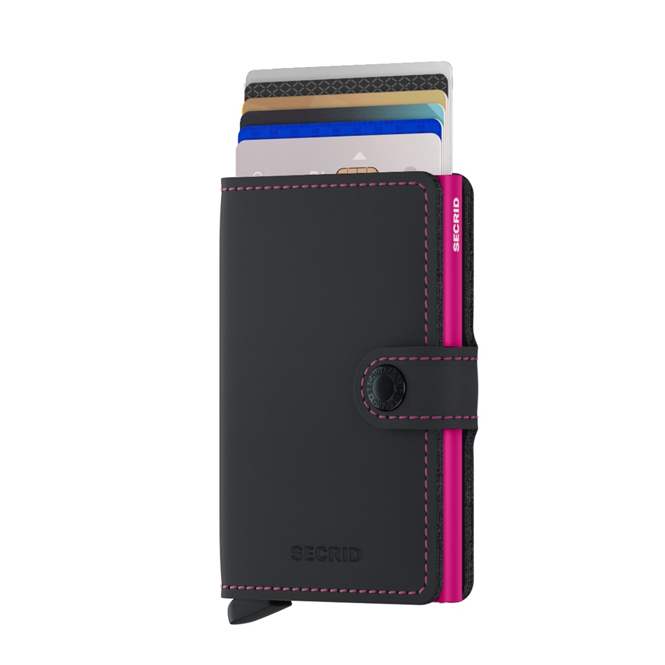 Secrid Miniwallet Wallet Mattschwarz &amp; Fuchsia Damenbrieftasche