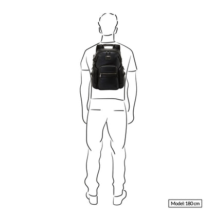 Tumi Alpha Bravo Nathan Navigationsrucksack Schwarzer Lederrucksack