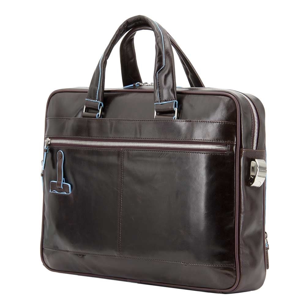 Piquadro Blue Square Organized Laptop & iPad Case brown