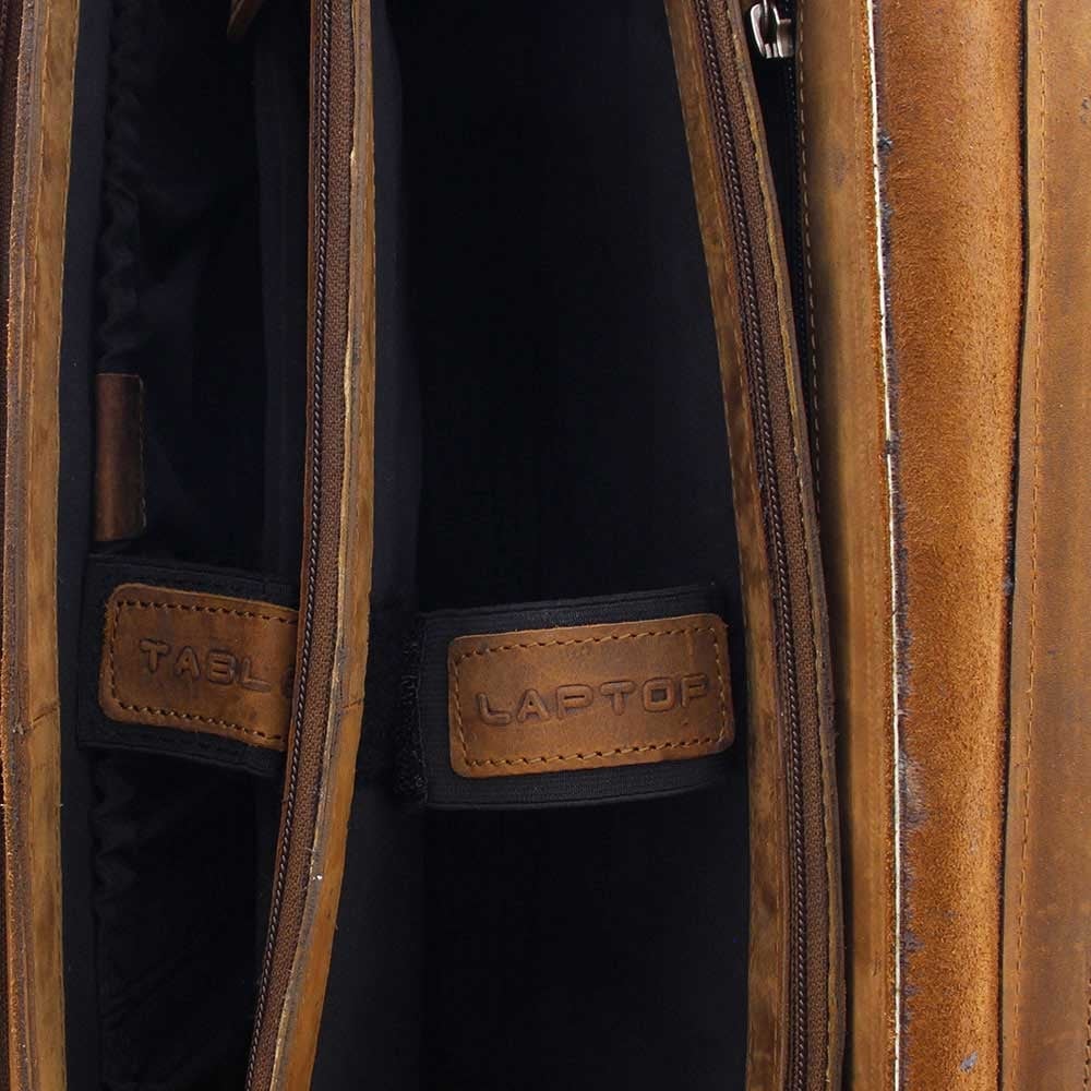 Plevier Retro Newton Laptop Bag 3 compartments 15.6" brown