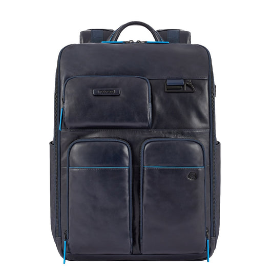 Piquadro Blue Square Computer Backpack With iPad Pro blue