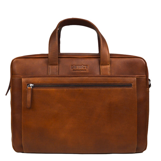 DSTRCT Premium Collection Laptopbag 17" cognac