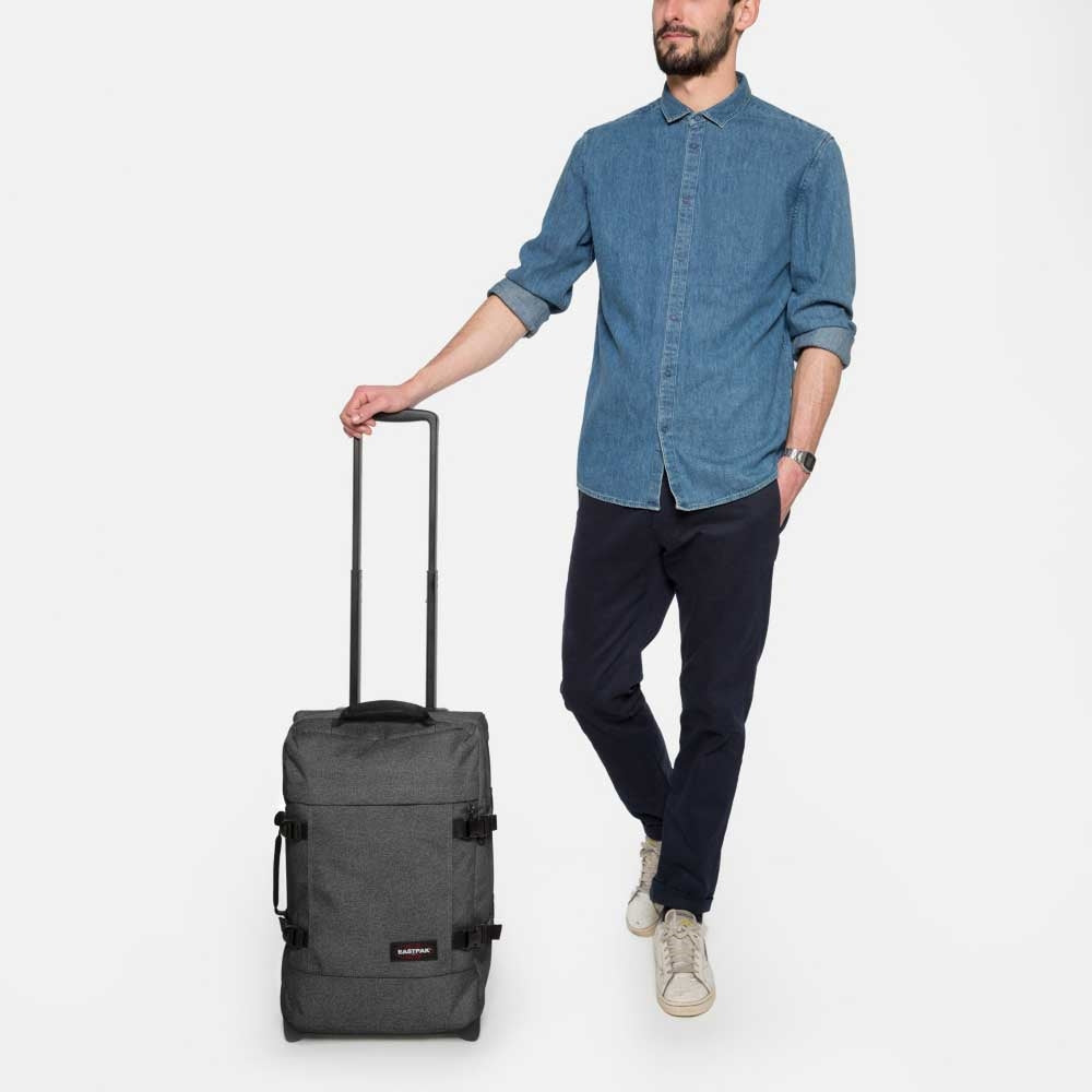 Eastpak Tranverz S black denim Hand luggage suitcase Trolley