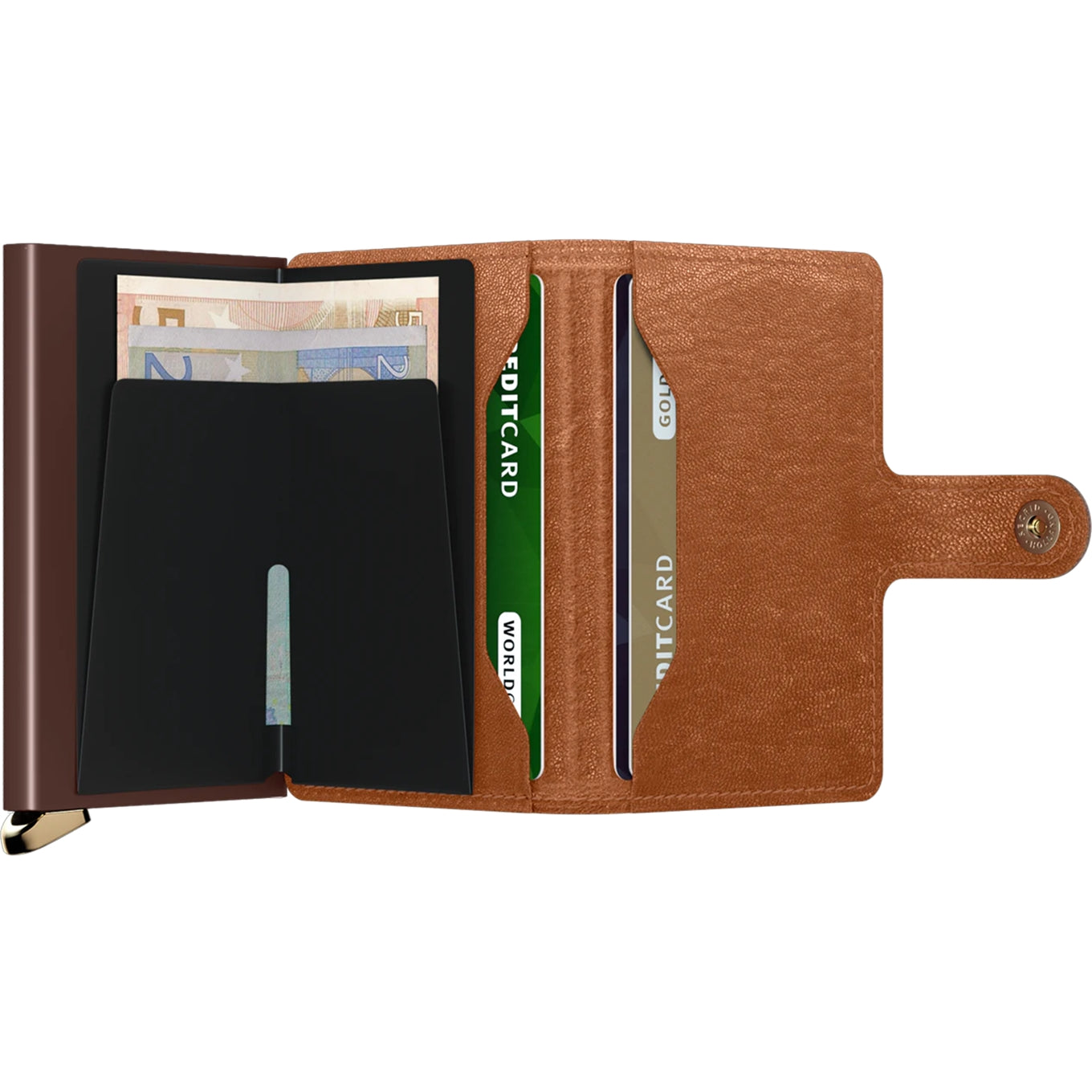 Secrid Miniwallet Emboss Lines cognac Damenbrieftasche