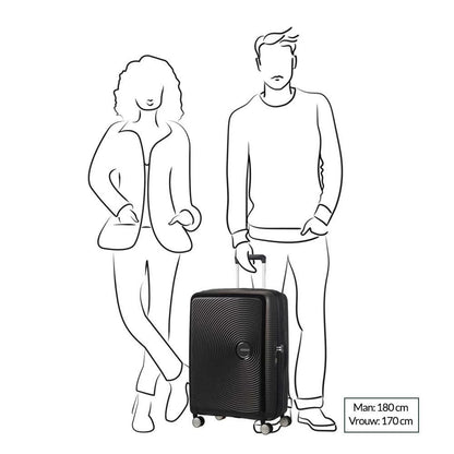 American Tourister Soundbox Spinner 67 Erweiterbares goldgelbes Hartschalenetui