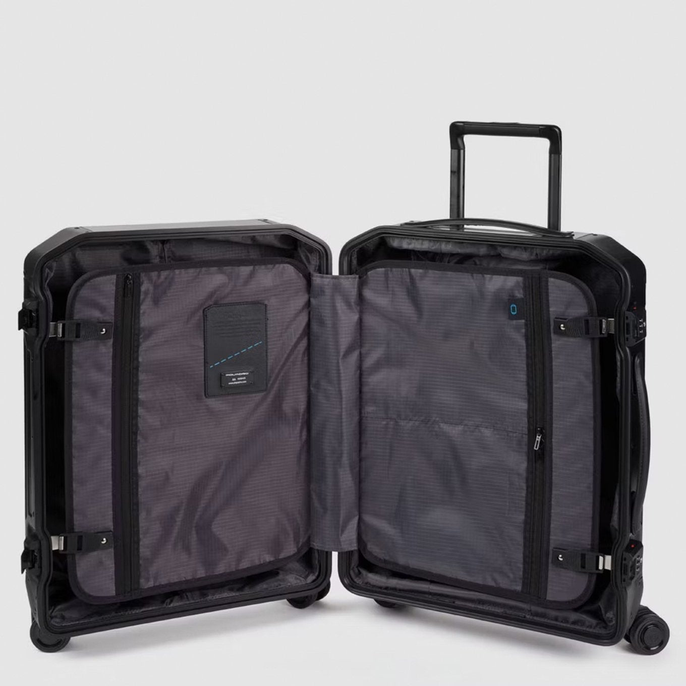 Piquadro Alu Slim 4 Wheel Cabin Trolley schwarz Hartschalenkoffer