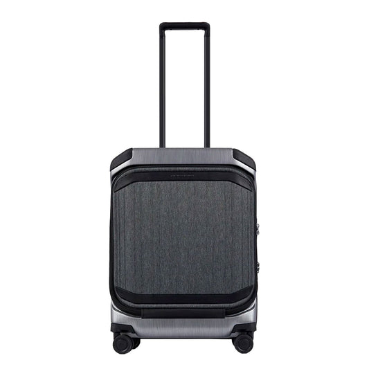 Piquadro PQ-Light Premium Slim Cabin Spinner 55 Front Pocket grey-black