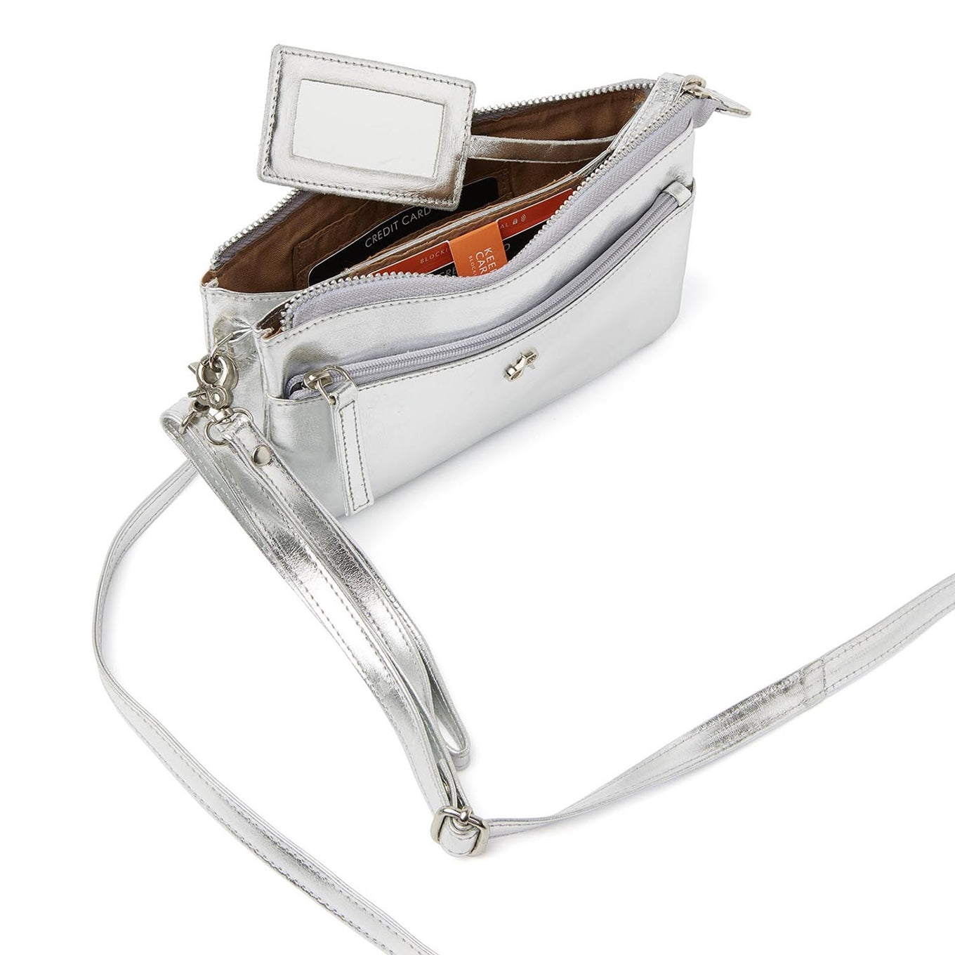 dR Amsterdam Metallics Shoulderbag - Clutch silber Damentasche