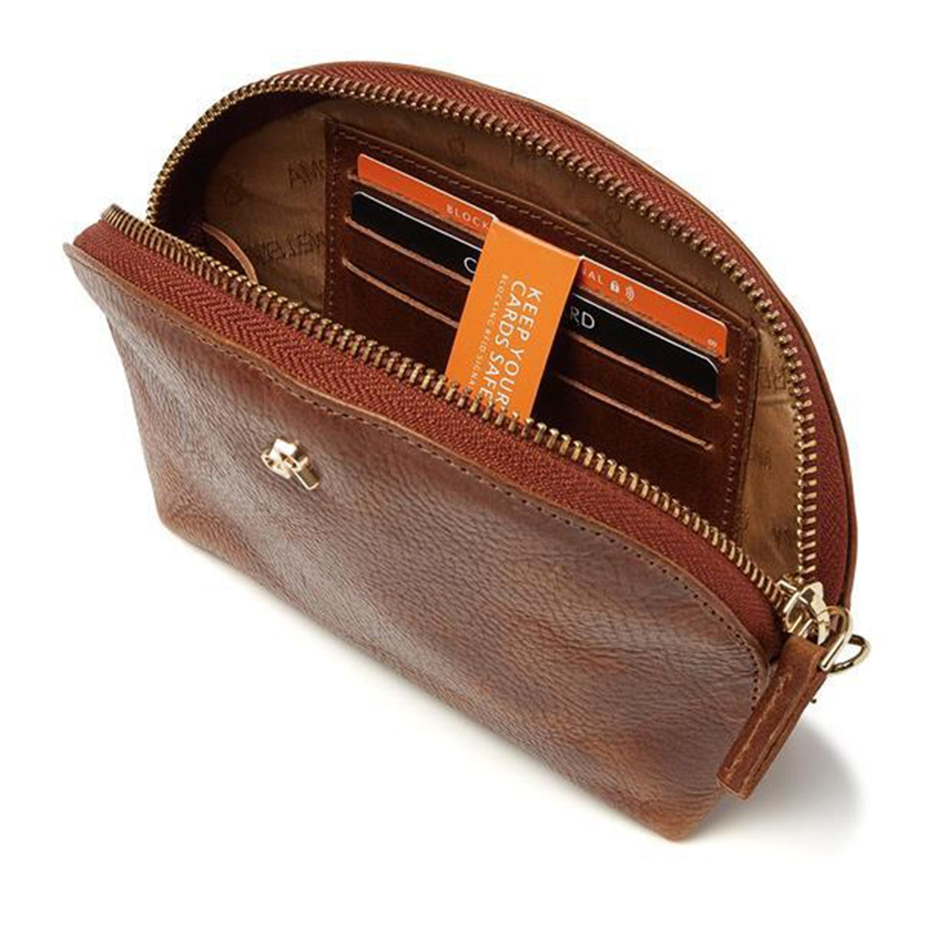 dR Amsterdam Milan Make-Up Bag cognac