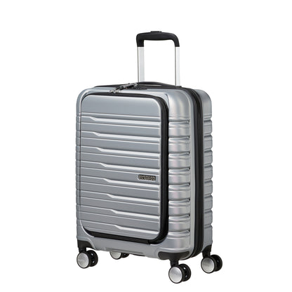 American Tourister Flashline Spin. 55/20 Frontloader Cabin Trolley sky silver