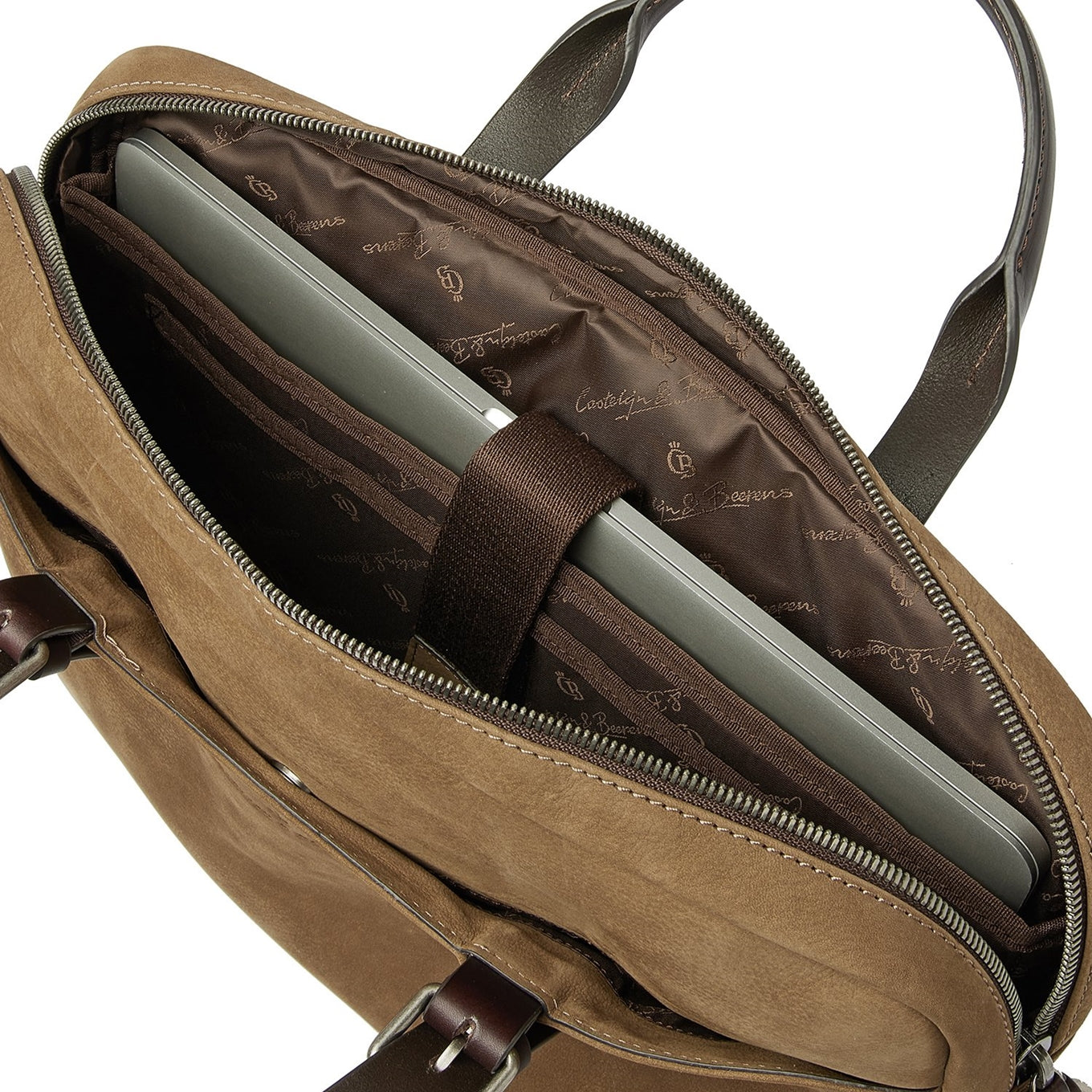 Castelijn &amp; Beerens Veneto Nubuck Laptopbag 15.6" taupe