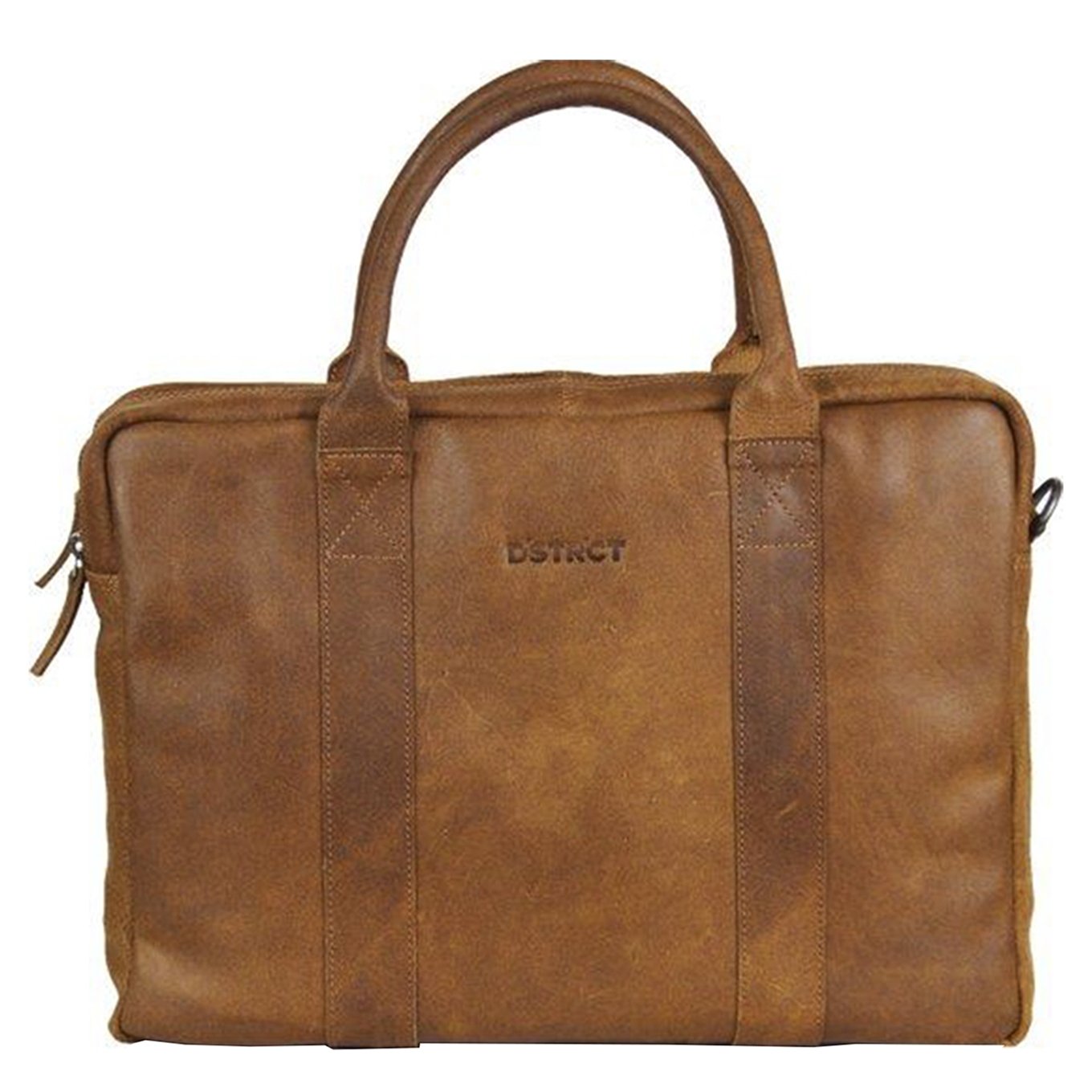 DSTRCT Limited Double Zip 15'' Laptoptas + sleutelhanger cognac