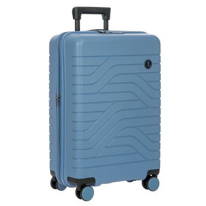 Bric's Ulisse Trolley Erweiterbarer Mittelgrauer blauer Hartschalenkoffer