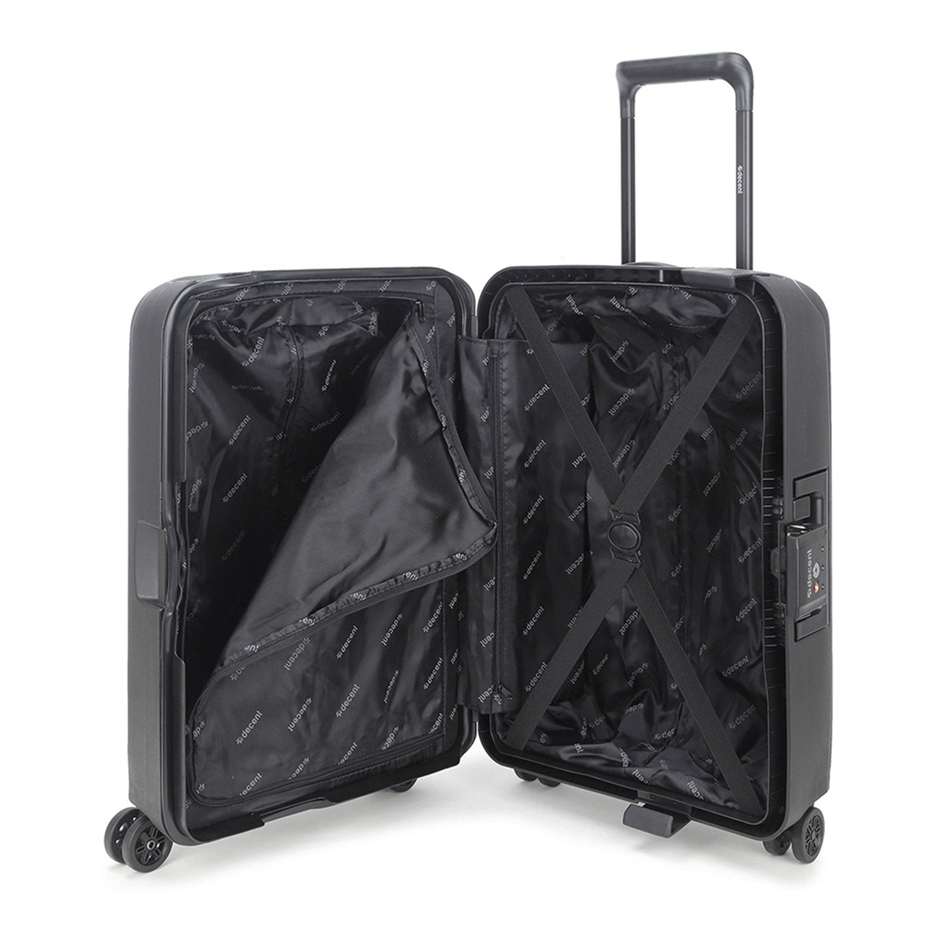 Decent Axiss-Fix 4 Wiel Cabin Trolley 55 zwart