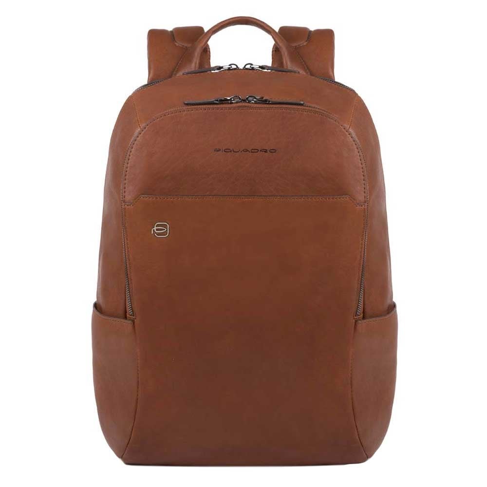 Piquadro Black Square Computer Backpack with iPad Compartment tobacco