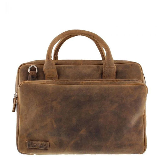 Plevier Retro Galileo Laptop Bag 3 compartments 15.6" brown