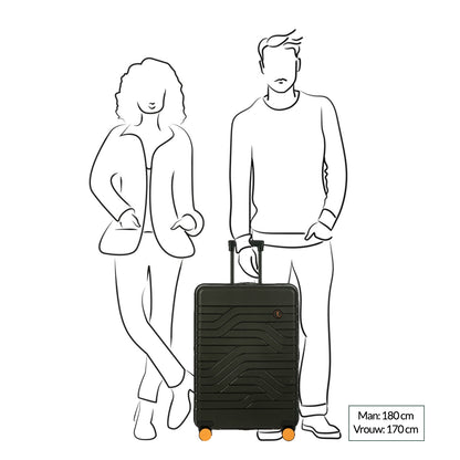 Bric's Ulisse Trolley Erweiterbarer mittlerer olivfarbener Hartschalenkoffer