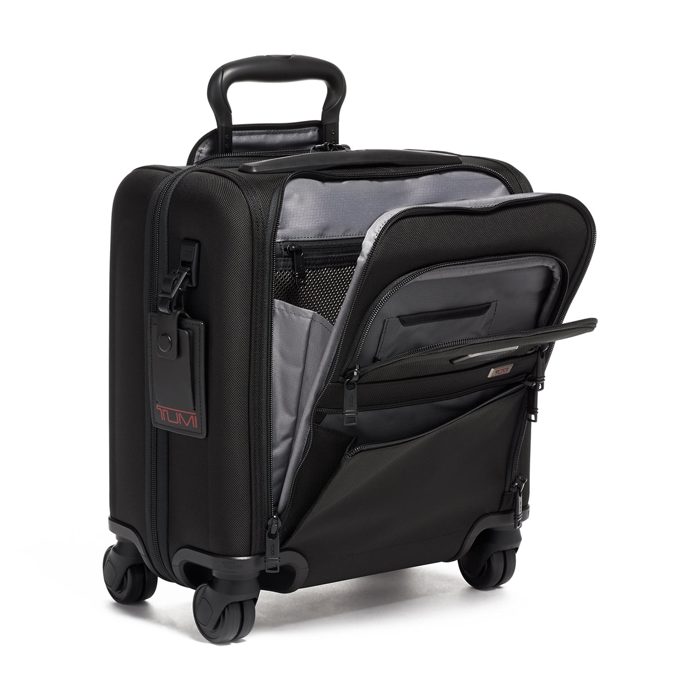 Tumi Alpha Compact 4 Wheel Brief schwarzer Pilotenkoffer