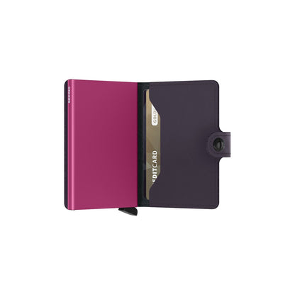 Secrid Miniwallet Mattes Damenportemonnaie in Dunkelviolett/Fuchsia