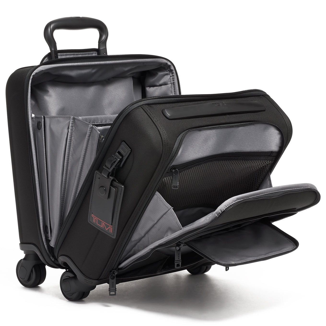 Tumi Alpha Compact 4 Wheel Brief schwarzer Pilotenkoffer