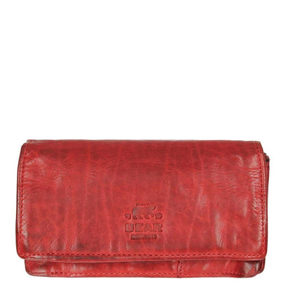 Bear Design Cow Lavato Women's Wallet 12cc red