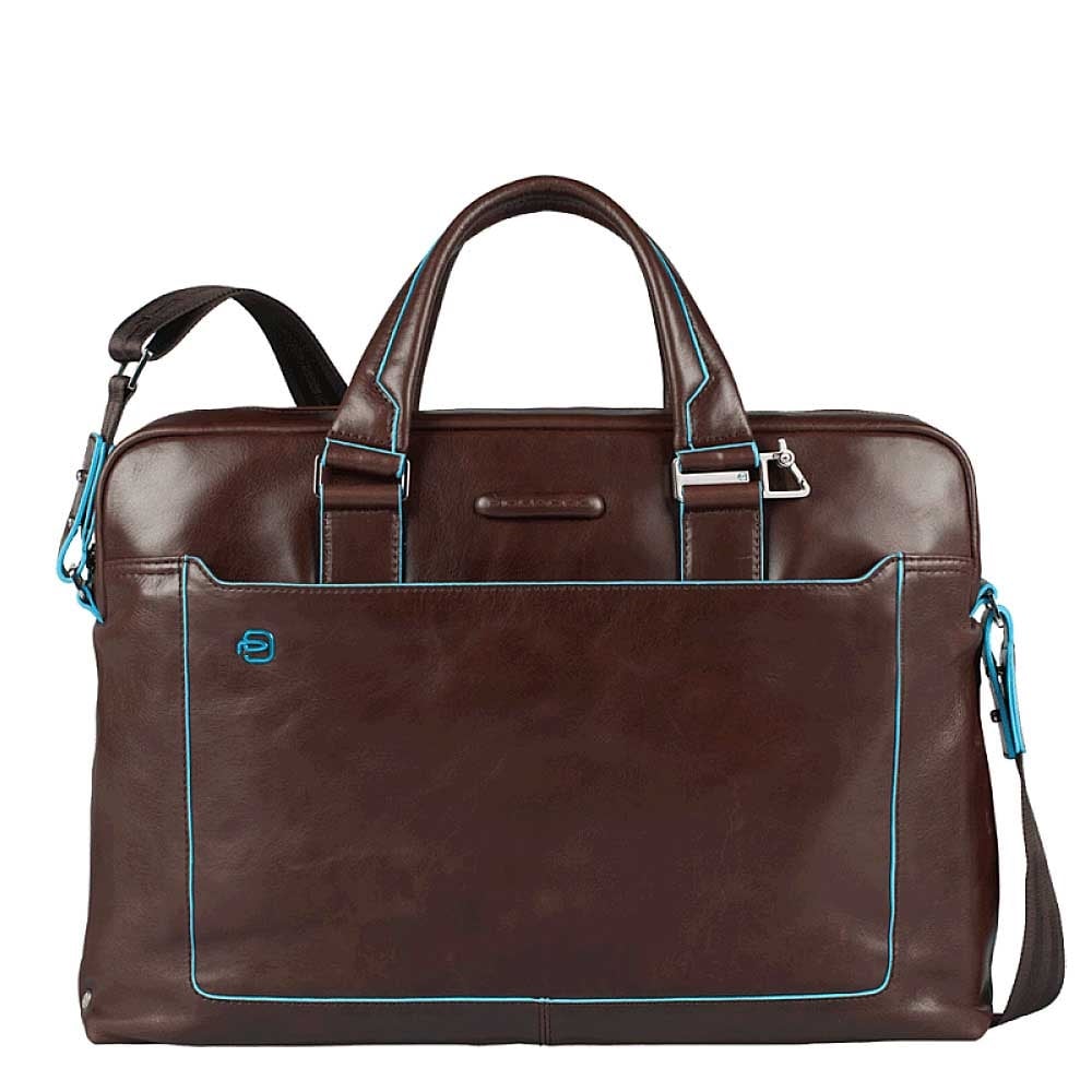 Piquadro Blue Square Computer Portfolio Briefcase 15'' mahogany