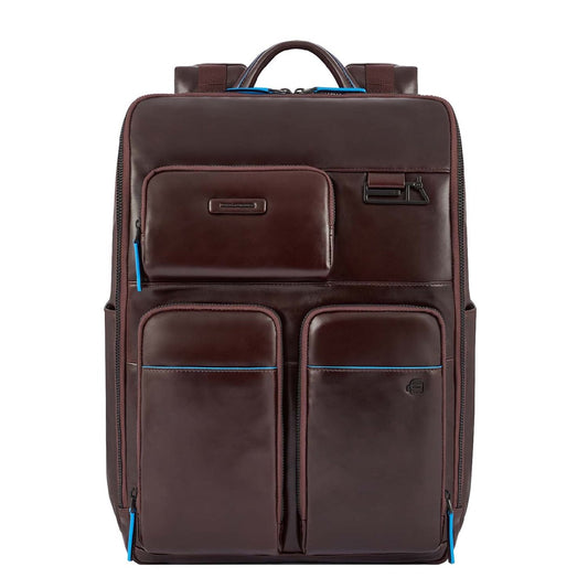 Piquadro Blue Square Computer Backpack With iPad Pro brown